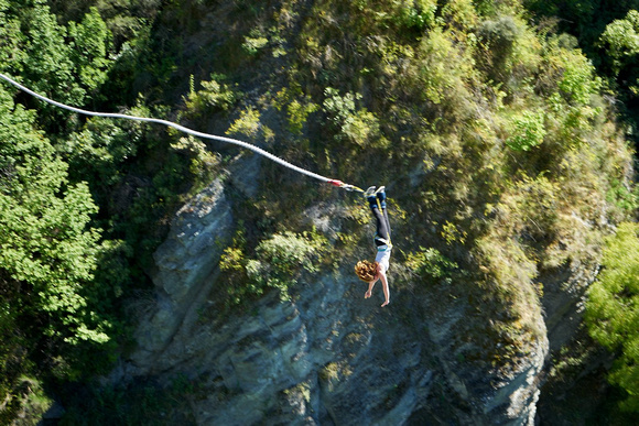 Bungy Jumper - Kawarau Gorge,  South Island